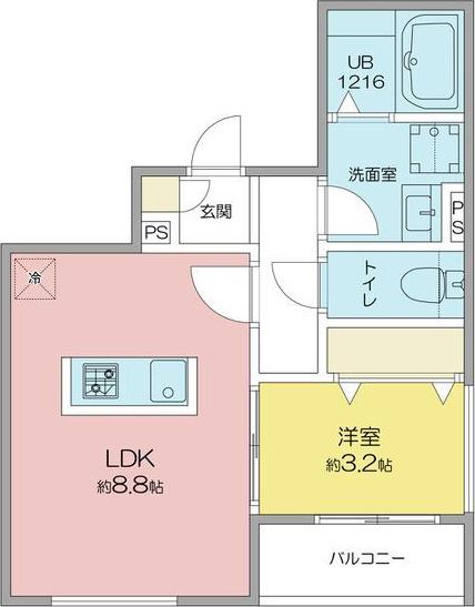 SQUARE知立(1LDK/1階)の間取り写真