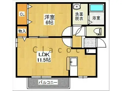 サンベリーハイツ(1LDK/1階)の間取り写真