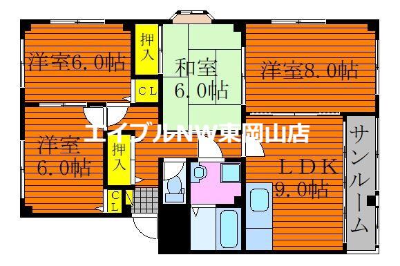 ドルチェ新保(4LDK/3階)の間取り写真
