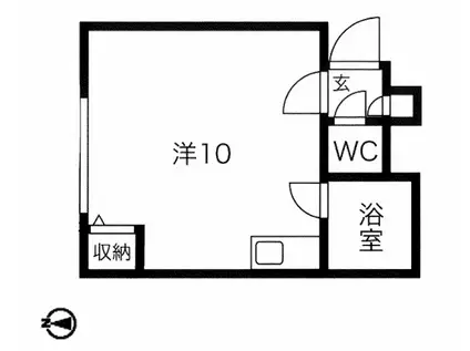 サクシード平岸(ワンルーム/1階)の間取り写真