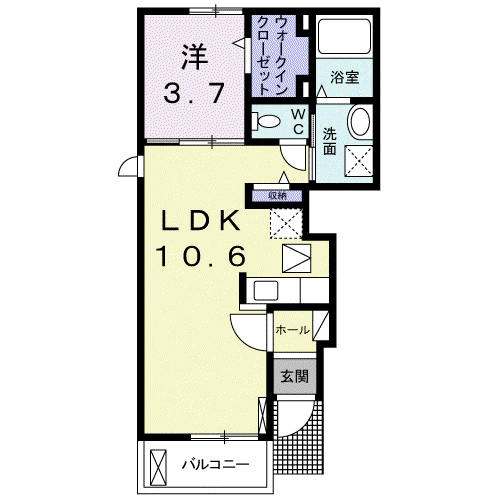 シャイン21 II(1LDK/1階)の間取り写真