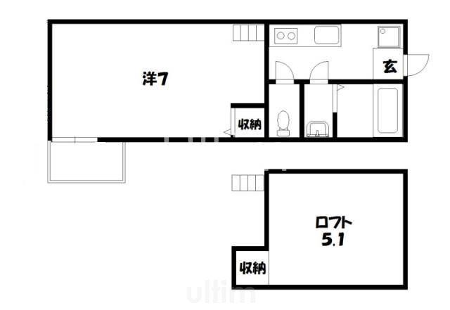 STABLE三条大宮(1K/2階)の間取り写真