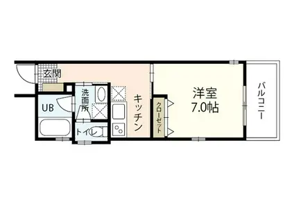 PLEIN SOLEIL 庚午北(1K/2階)の間取り写真