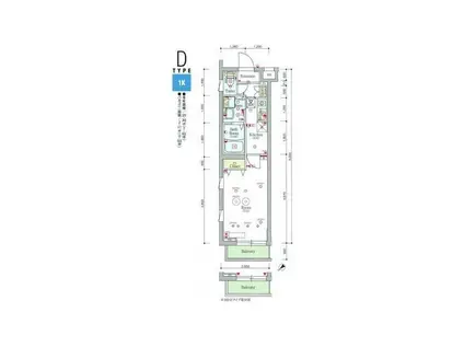 スカイコートパレス蒲田II(1K/1階)の間取り写真