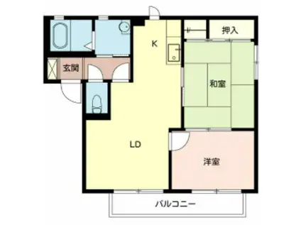 シャンテヴィラ(2LDK/1階)の間取り写真