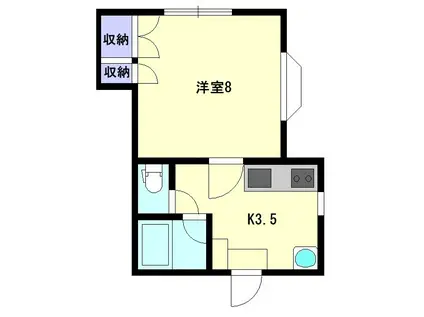 ハイツアルテミス(1K/1階)の間取り写真