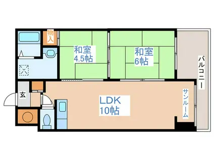 南平岸MS(2LDK/3階)の間取り写真