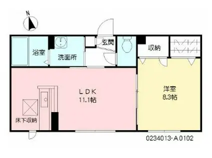 ディアス今泉(1LDK/1階)の間取り写真