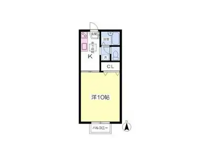 セジュールFX(1K/1階)の間取り写真