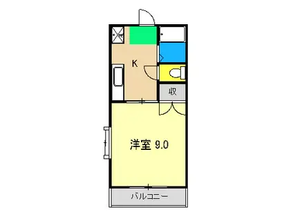 マンションアーバン(1K/4階)の間取り写真