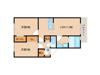 ブロッサムコート(2LDK/3階)の間取り写真