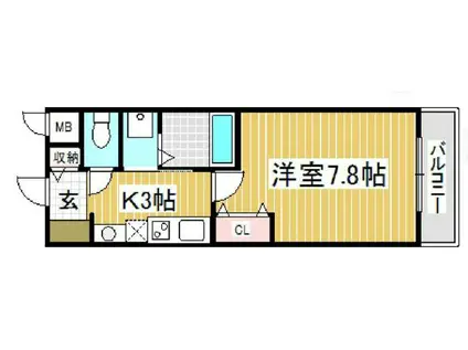 クリアパール垂水(1K/3階)の間取り写真