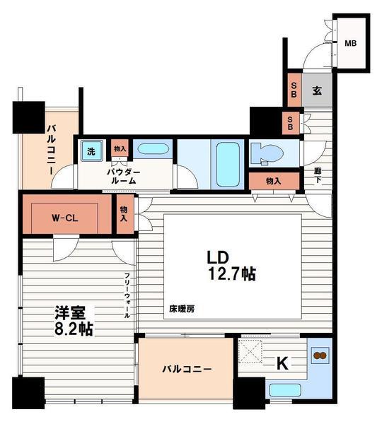 アルグラッドザ・タワー心斎橋(1LDK/6階)の間取り写真