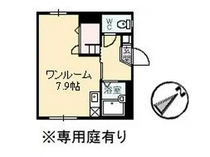 シャーメゾン東山 B(ワンルーム/1階)の間取り写真