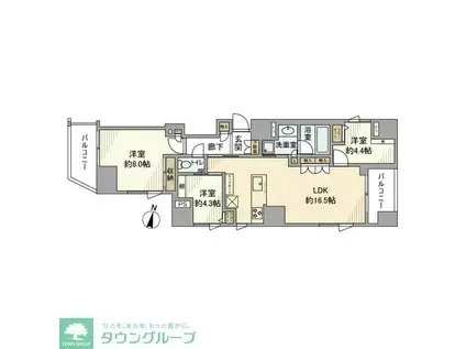 GREENPARK文京白山(3LDK/3階)の間取り写真