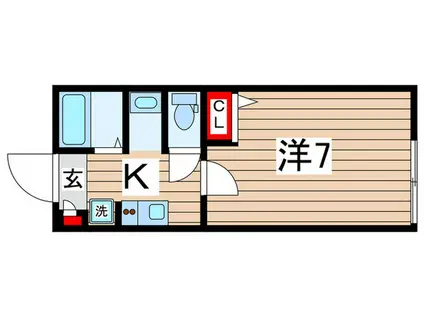 和良比アパート(1K/1階)の間取り写真