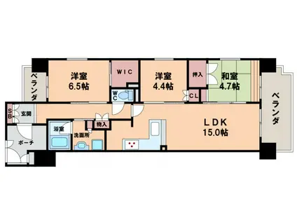 ルネグラン阿倍野松崎町(3LDK/7階)の間取り写真