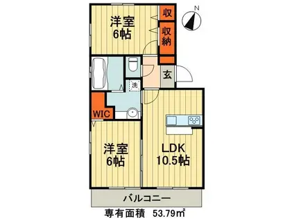 フェリーチェ(2LDK/3階)の間取り写真