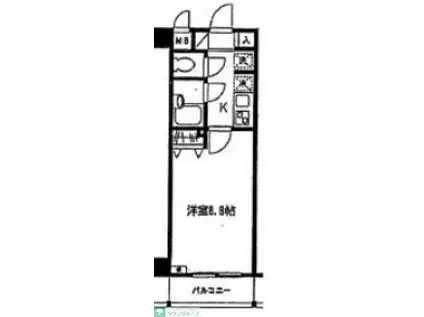 メゾンド島津山(1K/3階)の間取り写真