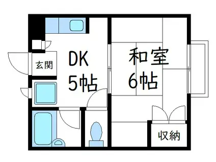 コーポラス栄光(1DK/2階)の間取り写真
