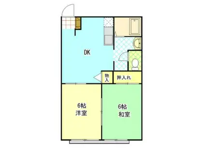 クレール別所(2DK/1階)の間取り写真