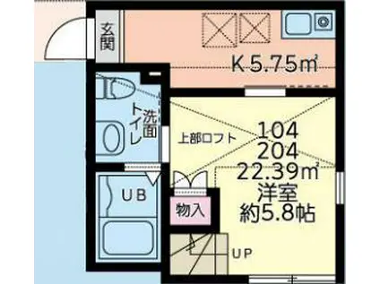 SRI PULLANNA IKUTA(1K/2階)の間取り写真