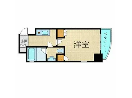 スカイコート初台(1K/2階)の間取り写真