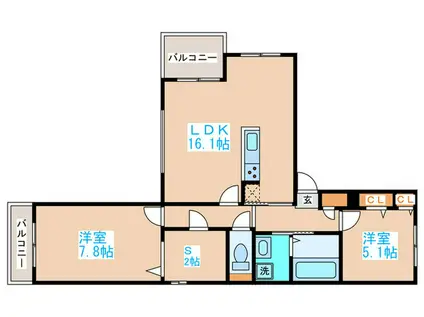 M-SELECTION.STELLAII(2SLDK/5階)の間取り写真