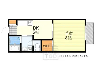 ディアコート豊中1(1DK/1階)の間取り写真