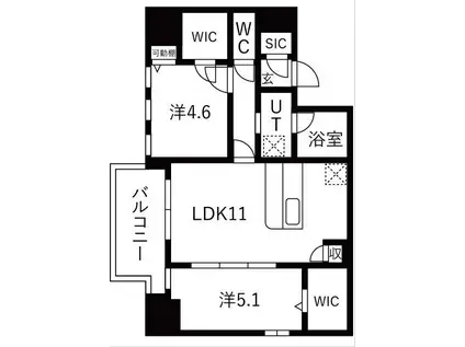 スプランディッドX(2LDK/15階)の間取り写真