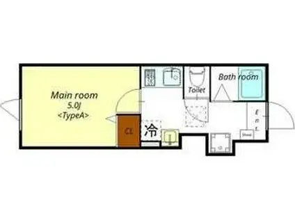 ボタニカプライベート下高井戸(1K/2階)の間取り写真