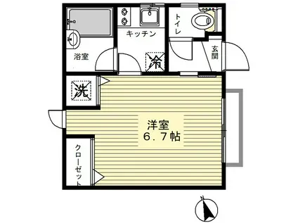 マイライフ中目黒(1K/1階)の間取り写真