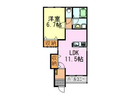 フォレストアーク大森II(1LDK/1階)の間取り写真