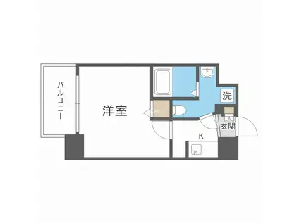 セレニテ難波西(1K/6階)の間取り写真