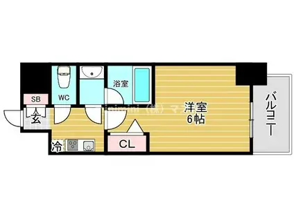 フォーリアライズ難波リアン(1K/10階)の間取り写真