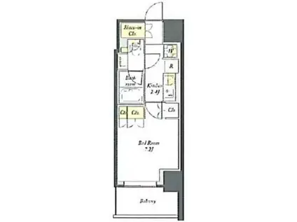 プライムメゾン板橋(1K/6階)の間取り写真