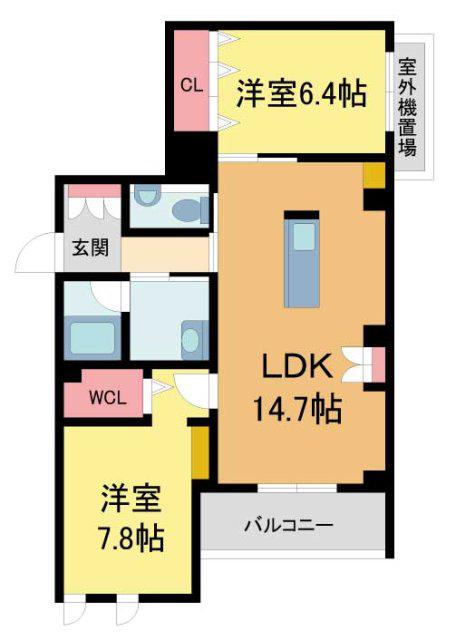 シークリサンス住吉(2LDK/3階)の間取り写真