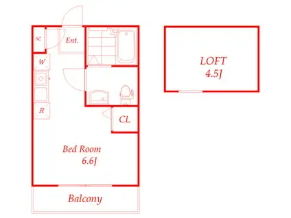 クレールブランシェ西寺尾(ワンルーム/1階)の間取り写真