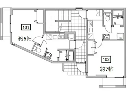 OPEN RISE成増I(1K/1階)の間取り写真