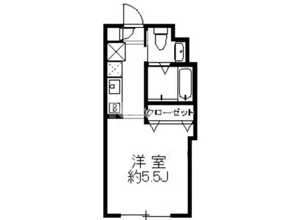 レスク中目黒アパートメント(ワンルーム/1階)の間取り写真