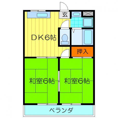 MIWA第3ビル(2DK/4階)の間取り写真