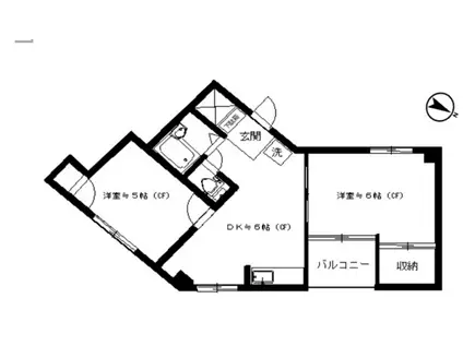 ラフィーネ松島(2DK/1階)の間取り写真