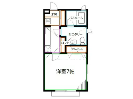 西武新宿線 沼袋駅 徒歩5分 2階建 築17年(1K/2階)の間取り写真