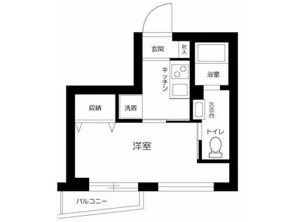フルセイル品川(1K/4階)の間取り写真
