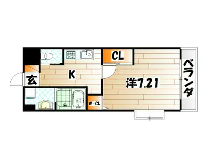 アミュゼ西小倉(1K/6階)の間取り写真