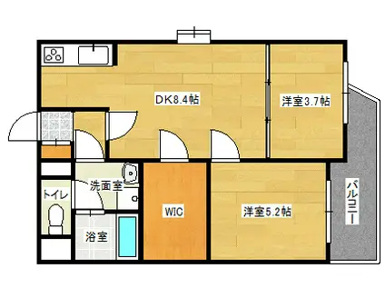 第5タナカビル(2DK/6階)の間取り写真