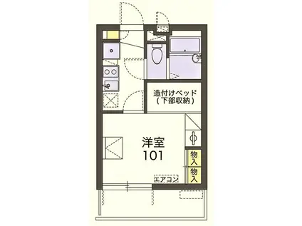 レオパレスステラツー(1K/1階)の間取り写真