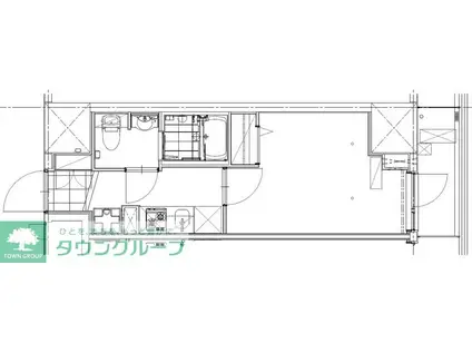 GENOVIA草加(1K/11階)の間取り写真