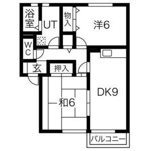 ファミールイケダ(2DK/1階)の間取り写真