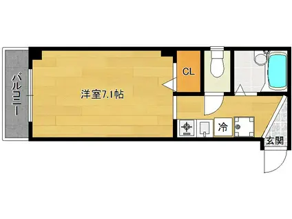 白梅ヒルズ(1K/2階)の間取り写真